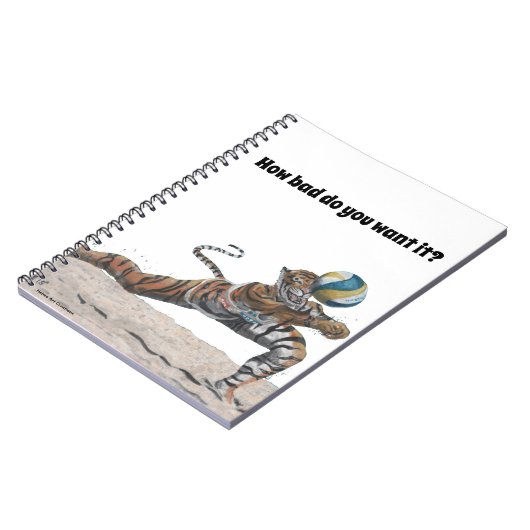 Cat Warrior Playing Volleyball SpiralNotebook Notizblock (Linke Seite)