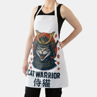 Cat Warrior Samurai - Fierce Japanese Cat in Armor Schürze