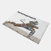 Cat Warrior spielen Beach Volleyball Doormat Fußmatte (Schrägansicht)