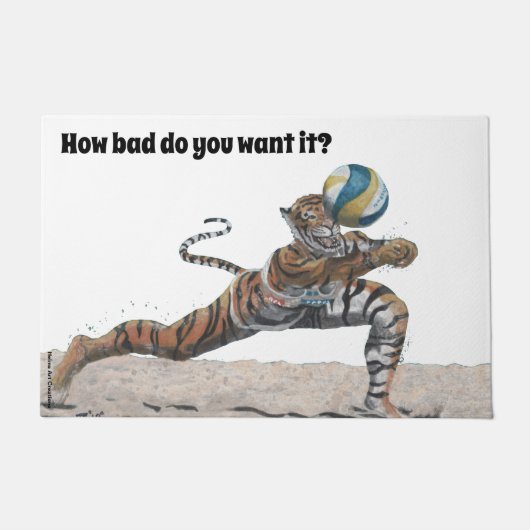 Cat Warrior spielen Beach Volleyball Doormat Fußmatte (Vorderseite)