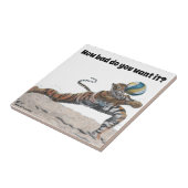 Cat Warrior Spielen Volleyball Fantasy Art Tile Fliese (Seite)