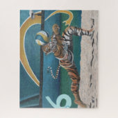 Cat Warrior spielen Volleyball Große Kunst Puzzle (Vertikal)