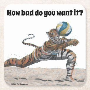 Cat Warrior spielen Volleyball Paper Untersetzer