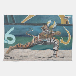 Cat Warrior spielt Beach Volleyball Handtuch