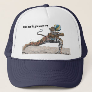 Cat Warrior spielt Beach Volleyball Hat Truckerkappe