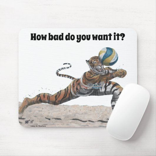 Cat Warrior spielt Beach Volleyball Mouse Pad Mousepad (Mit Mouse)