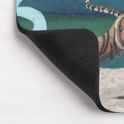 Cat Warrior spielt Beach Volleyball Mousepad (Ecke)