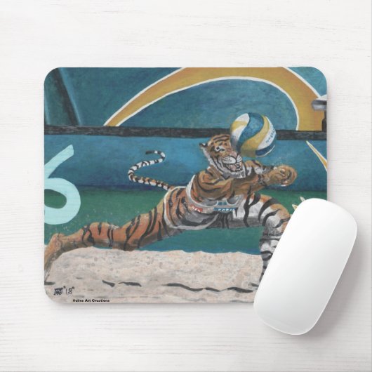 Cat Warrior spielt Beach Volleyball Mousepad (Mit Mouse)