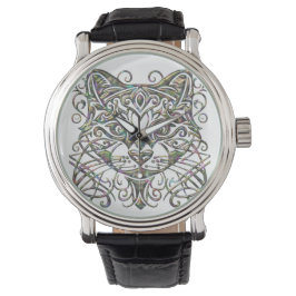 Cat Watch mit Abalone Metallic 3D-Schmuckschau Armbanduhr