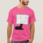 Cat Watching Chat Art T-Shirt (Vorderseite)