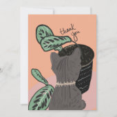 Cat Watching Pflanze Danke Postcard (Vorderseite)