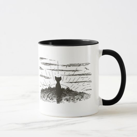 Cat Watching Sunset Tasse (Rechts)