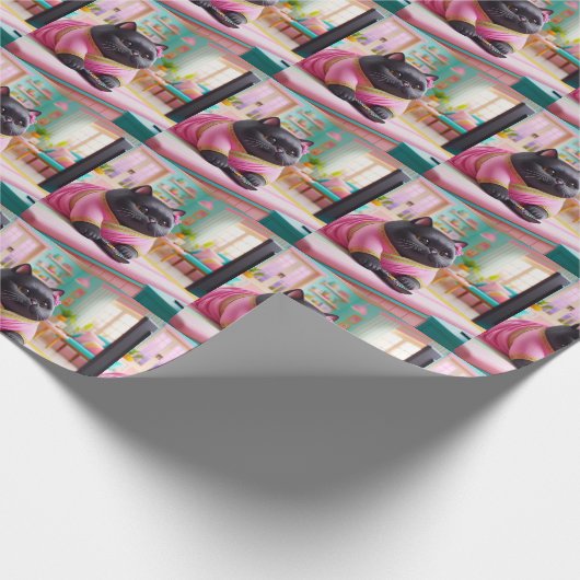 Cat watching TV Geschenkpapier (Ecke)