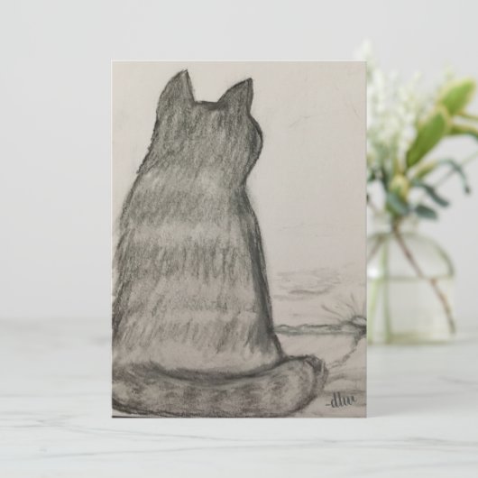 Cat Watching über uns Dankeskarte (Stehend Vorderseite)