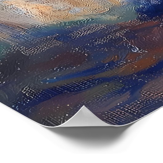 Cat Watching von Sunlit Window - Impressionist Poster (Ecke)