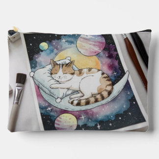 Cat Watercolor Accessoire Pouch Travel Bag Zubehörtasche