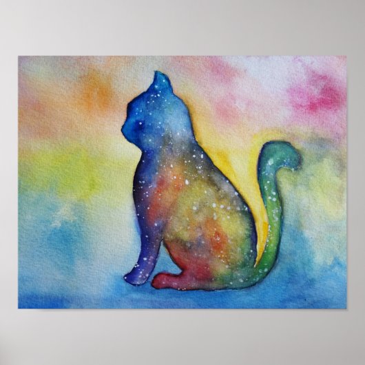 Cat Watercolor Art, Value Poster Paper (m (Vorne)