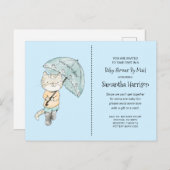 Cat Watercolor Babydusche per Post Einladungspostkarte (Vorne/Hinten)