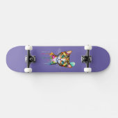 Cat Watercolor farbig Skateboard (Horizontal)