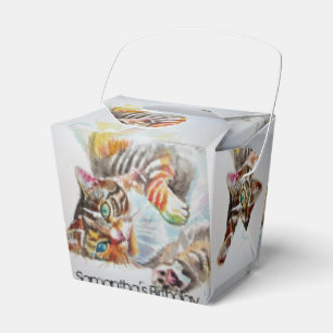 Cat Watercolor Geburtstagsparty Cake Fevor Box Geschenkschachtel