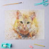 Cat Watercolor Portrait Decoupage Seidenpapier (Basteln)