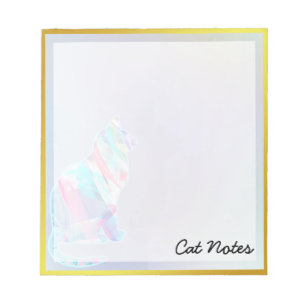 Cat Watercolor Rainbow Animal for Cat Lovers Notizblock