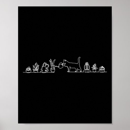 Cat Watering-Pflanze Poster (Vorne)