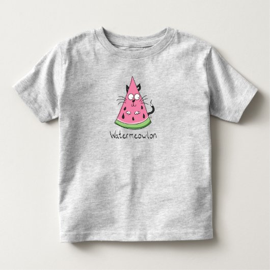 Cat Watermelon Funny Cartoon Kleinkind T-shirt (Vorderseite)