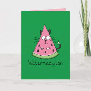 Cat Watermelon Niedlich Kid's Karte