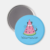 Cat Watermelon Niedlich Kid's Magnet (Vorderseite/Rückseite)