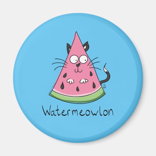 Cat Watermelon Niedlich Kid's Magnet (Vorne)