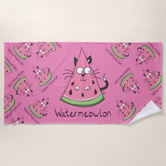 Cat Watermelon Niedlich Kid's Strandtuch (Vorderseite)