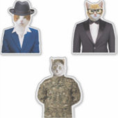 Cat Wear Anzug Aufkleber (Vorderseite)