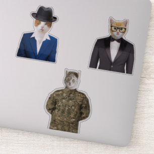 Cat Wear Anzug Aufkleber