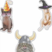 Cat Wear Hat Aufkleber (Vorderseite)