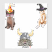 Cat Wear Hat Aufkleber (Blatt)