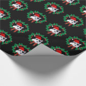 Cat Wear Weihnachtsmannmütze Niedliches Weihnachts Geschenkpapier (Ecke)