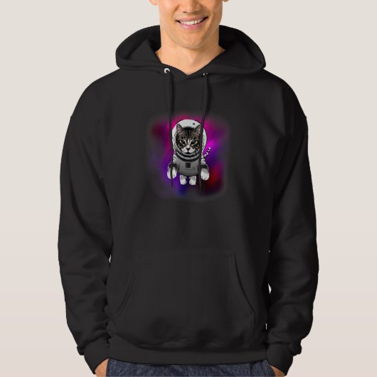 Cat Wearing Astronaut Suit Flying in The Space Ca Hoodie (Vorderseite)