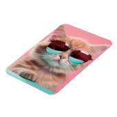 Cat Wearing Aviator Sonnenbrille Magnet (Linke Seite)