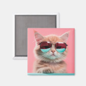 Cat Wearing Aviator Sonnenbrille Magnet (Vorderseite/Rückseite)