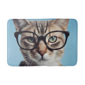 Cat Wearing Glasses Badematte (Vorderseite)