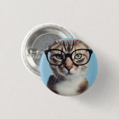 Cat Wearing Glasses Button (Vorne & Hinten)