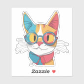 Cat Wearing Glasses Clipart-78198 Aufkleber (Blatt)