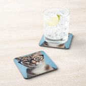 Cat Wearing Glasses Getränkeuntersetzer (Rechte Seite)
