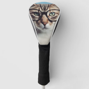 Cat Wearing Glasses Golf Headcover