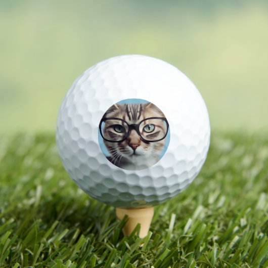 Cat Wearing Glasses Golfball (Insitu T-Shirt)