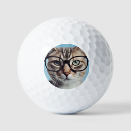Cat Wearing Glasses Golfball