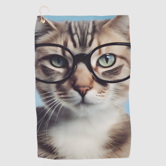 Cat Wearing Glasses Golfhandtuch (Vorderseite)