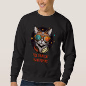 Cat wearing glasses in Galaxy Kitten Space sarcas Sweatshirt (Vorderseite)
