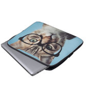 Cat Wearing Glasses Laptopschutzhülle (Vorne Knopf)